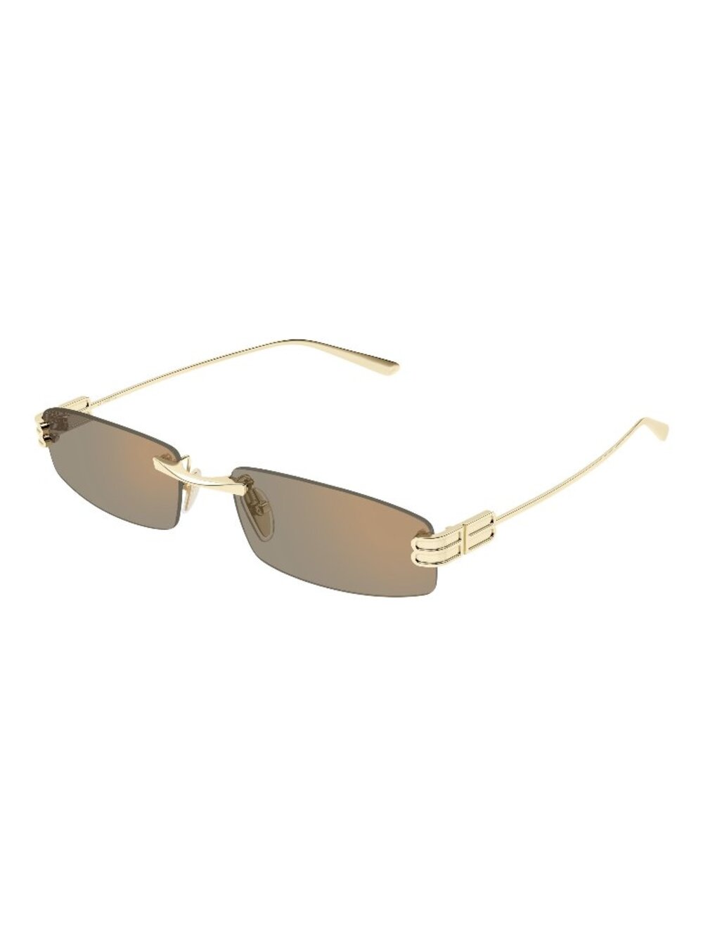 New Balenciaga Men's Sunglasses Gold Pink Lens Metal Frame BB0488S 007 62